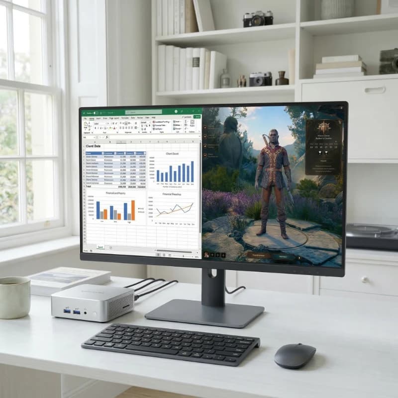 geekom A6 in gaming scene