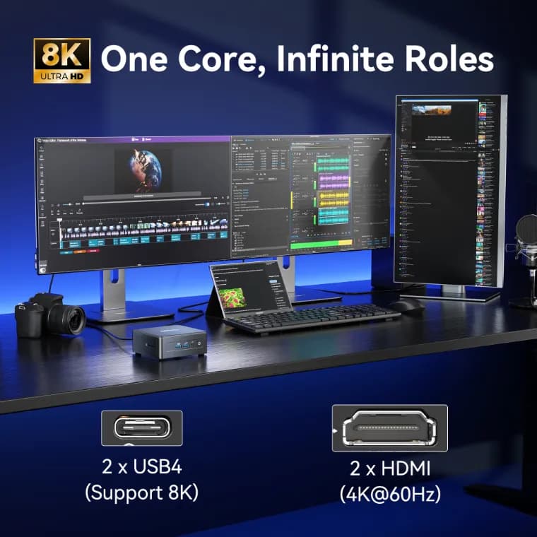 GEEKOM IT15 AI Mini PC can support quad monitors