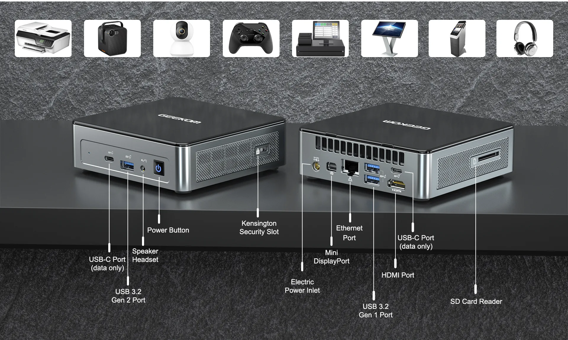 GEEKOM MiniAir 11 Mini PC has various ports