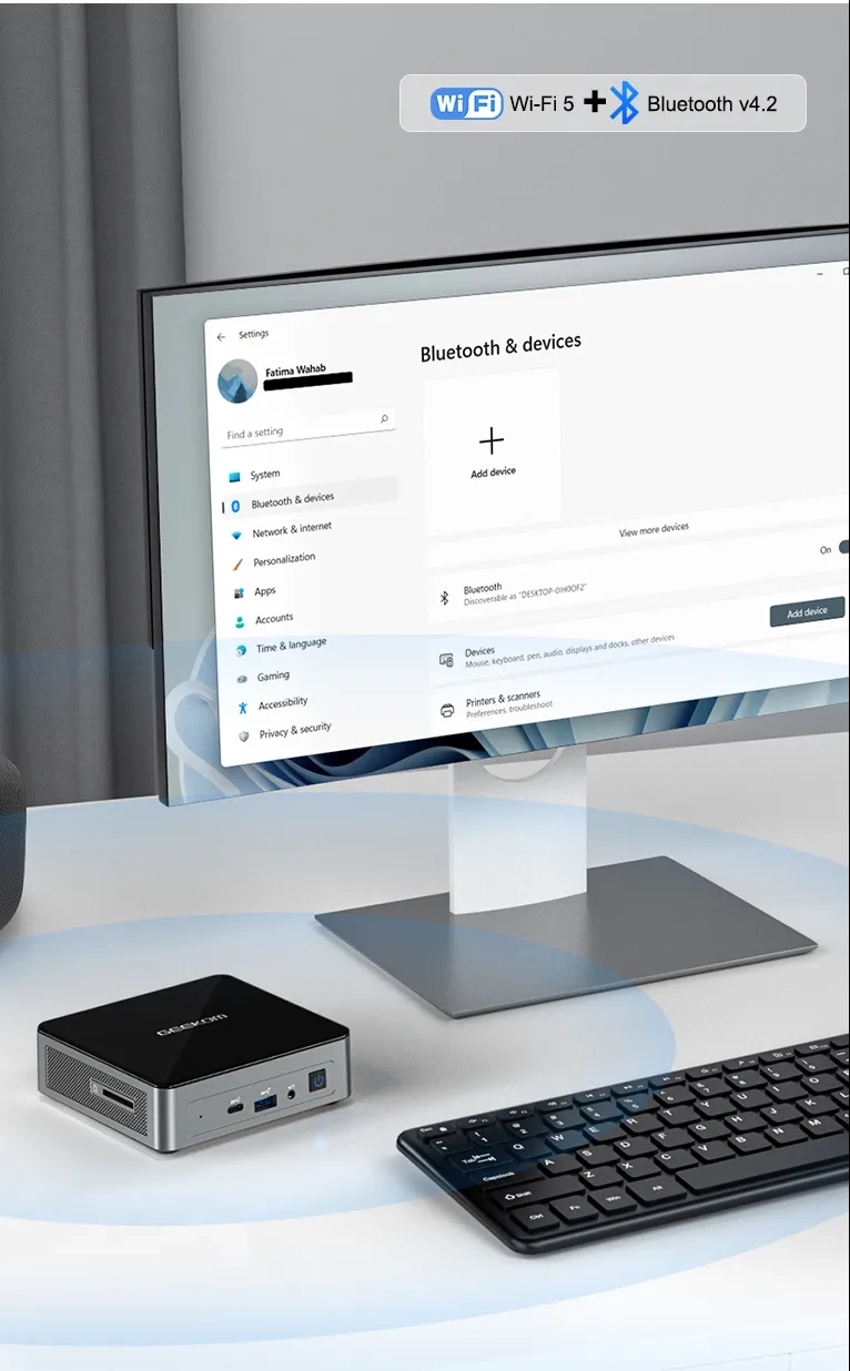 GEEKOM Mini Air11 Mini PC can connect wirelessly for convenience