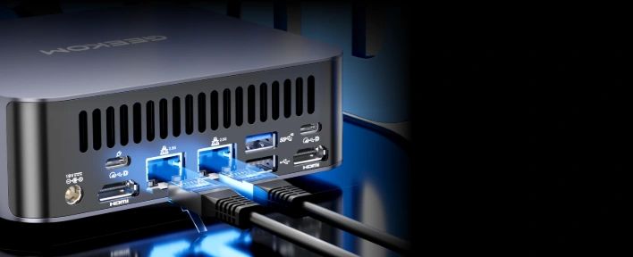 GEEKOM GT2 Mega Mini PC with dual LAN ports