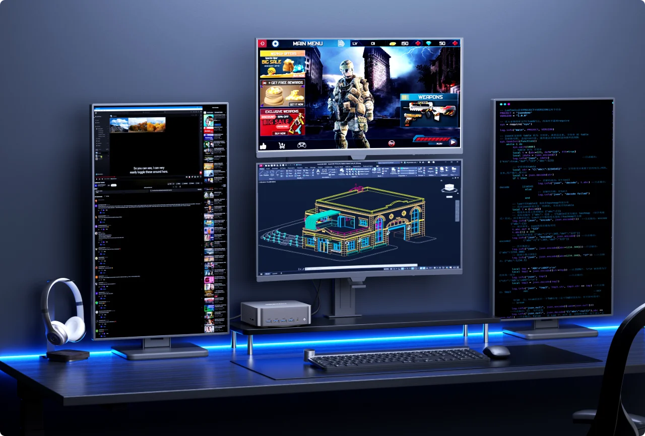 GEEKOM GT2 AI Mini PC can support multiple screens
