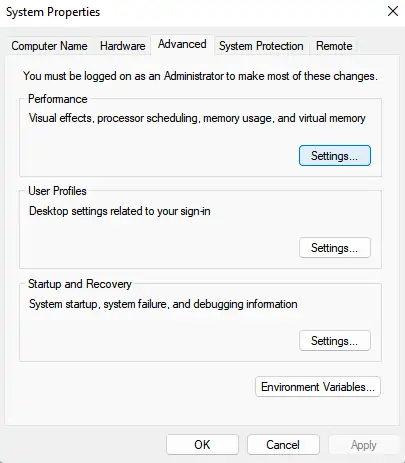 System Properties